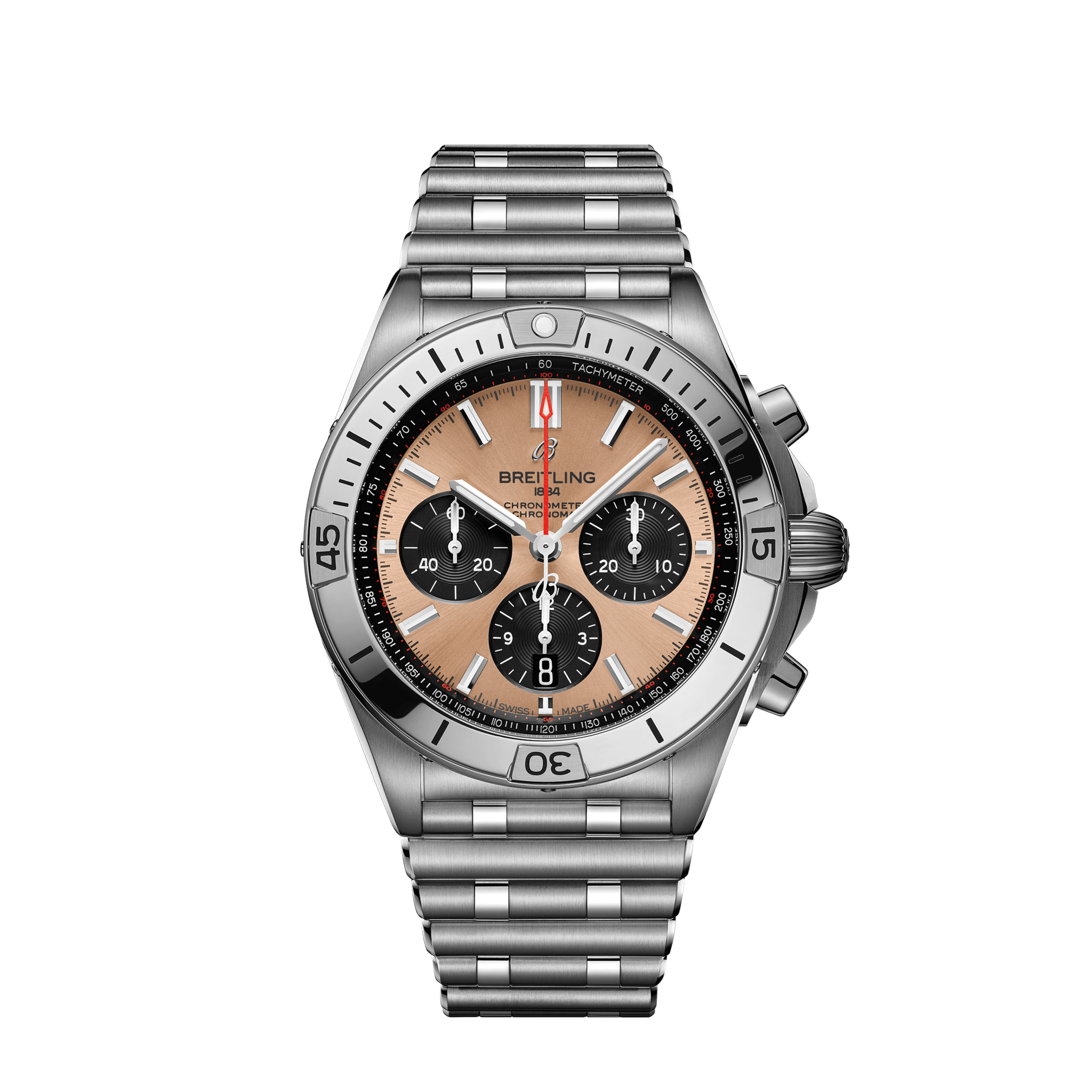 polished steel Breitling Chronomat Rider Tabs with screw 
