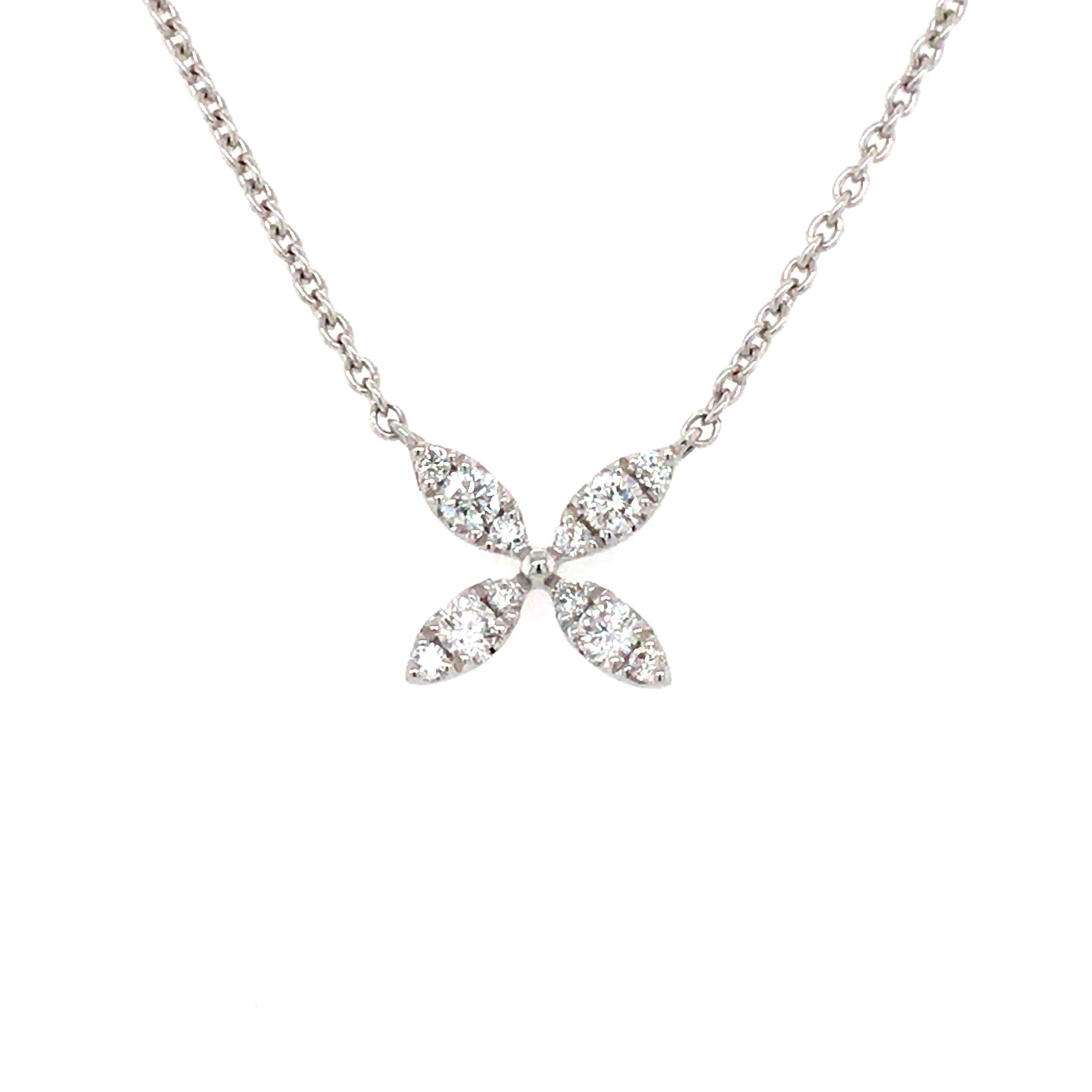 White Gold Flower Diamond Necklace