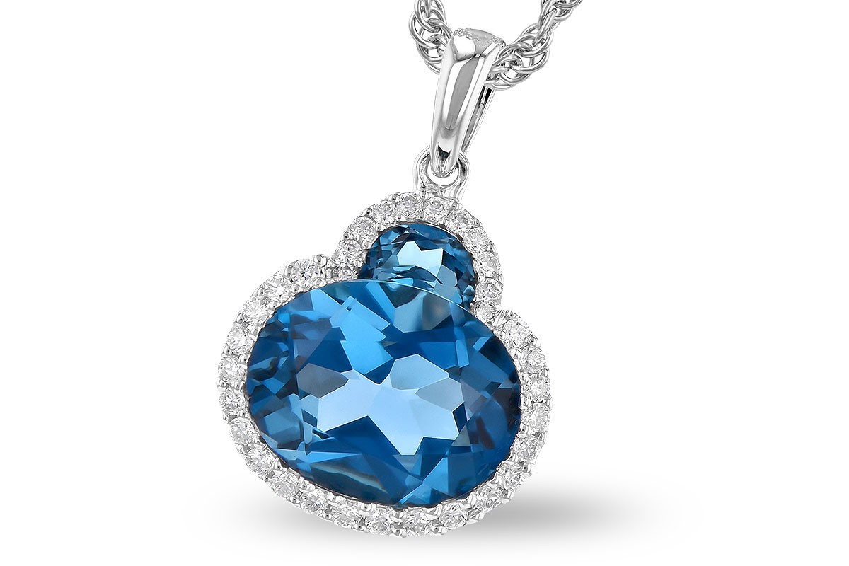 Gemstone Jewelry - 3 7/8 CT TGW Sky Blue Topaz and London Blue Topaz  Graduated Open Circle Pendant with Chain in Sterling Silver Necklace -  Discounts for Veterans, VA employees and their
