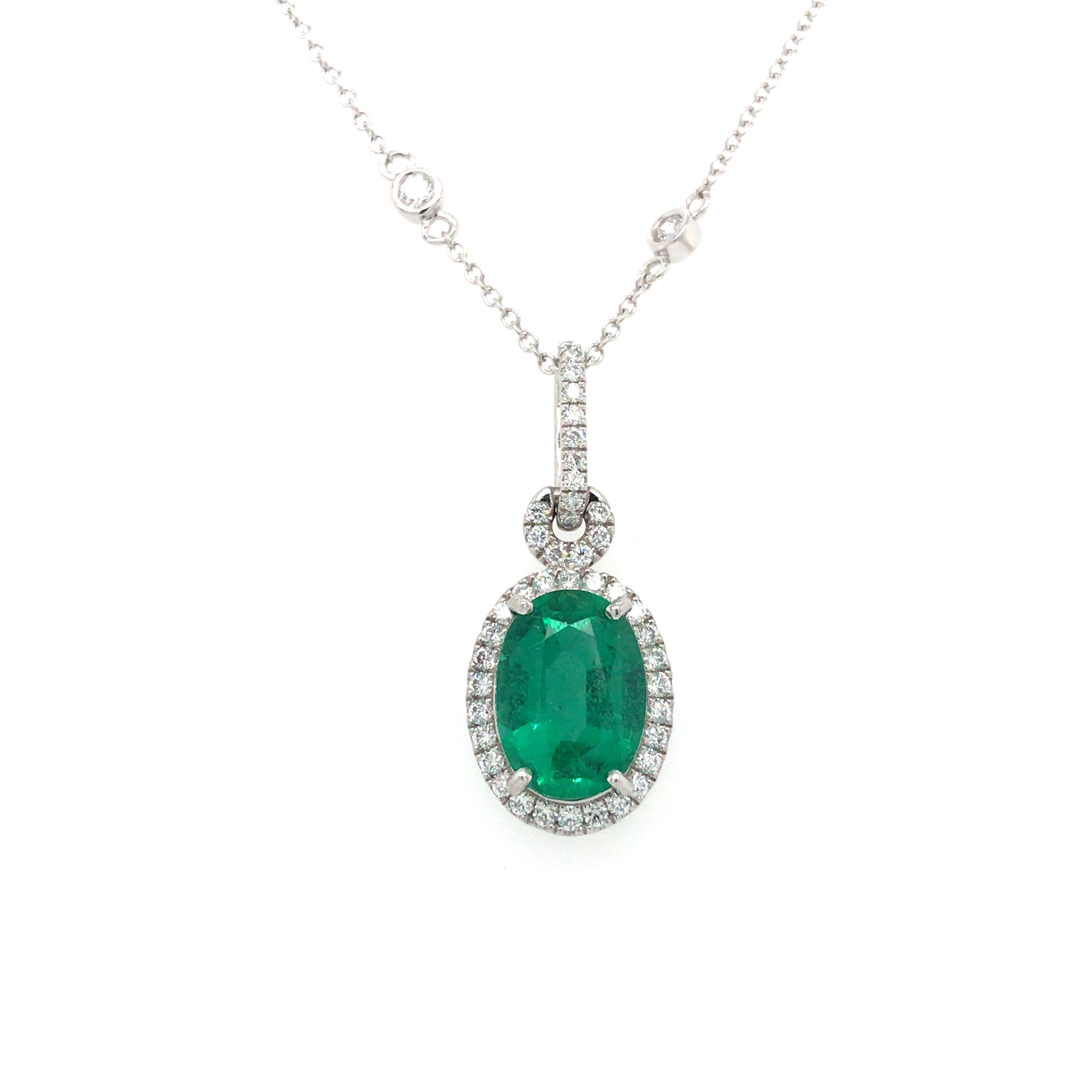 Gold, diamonds, emerald necklace GB38699S | Giorgio Visconti