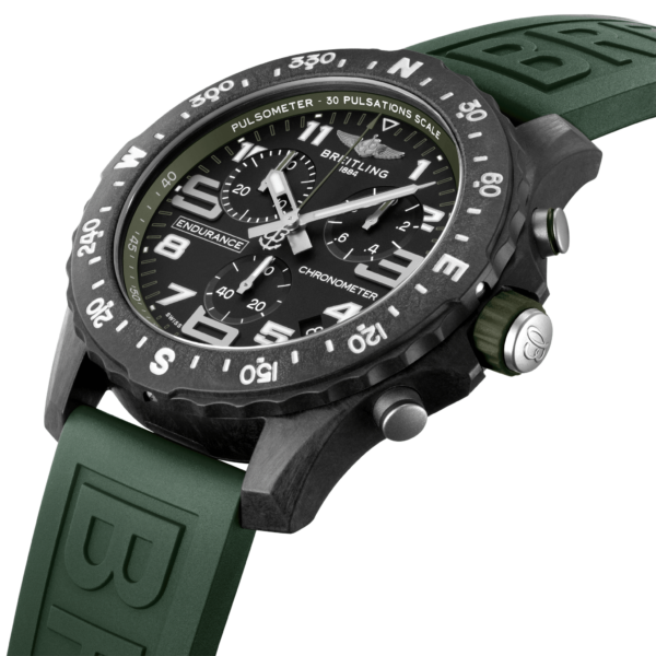 Breitling Endurance Pro, Green shown with the bands extended.