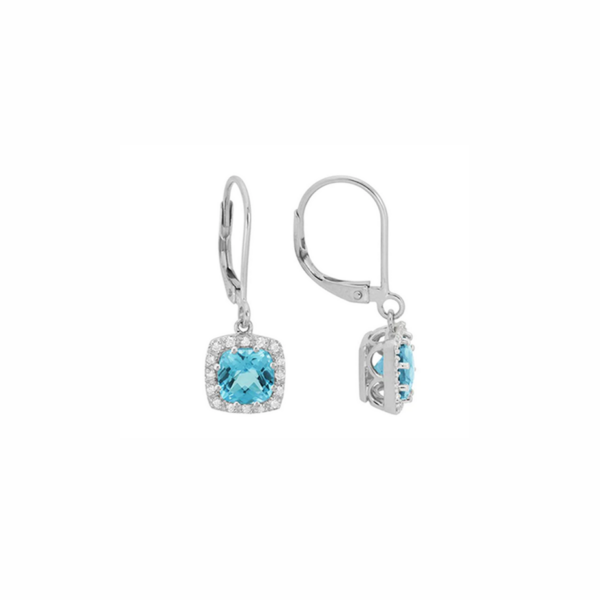 Gold And Blue Topaz Earrings